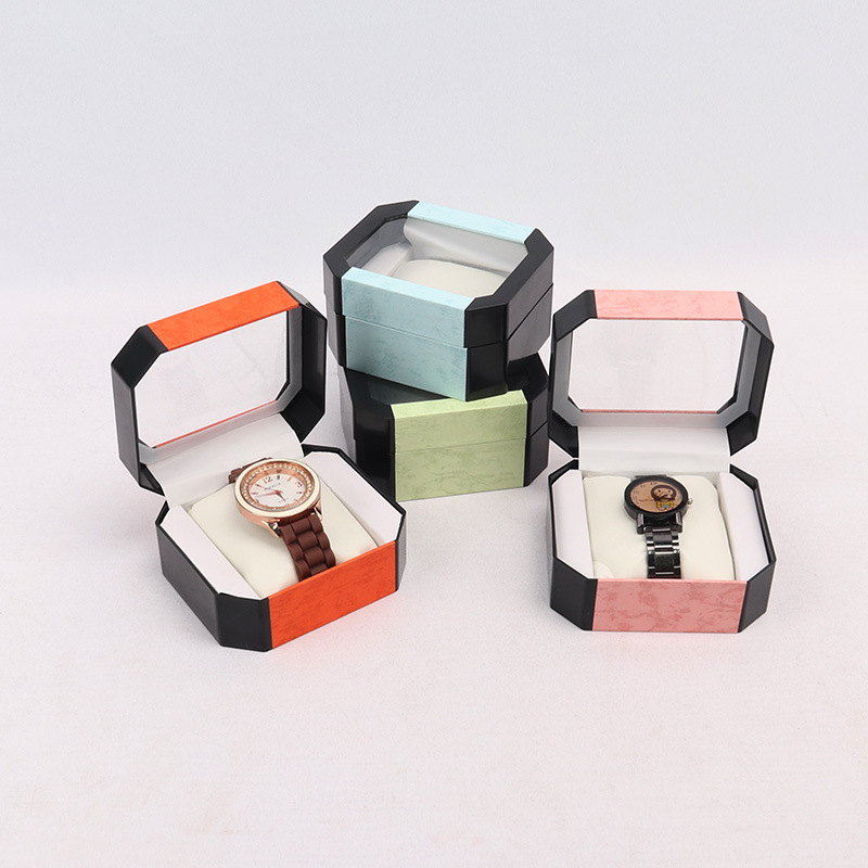Unit Octagonal Colorful Watch Box Transparent Packaging Display Box Display Props Jewelry Box Simple Gift Box Accessories