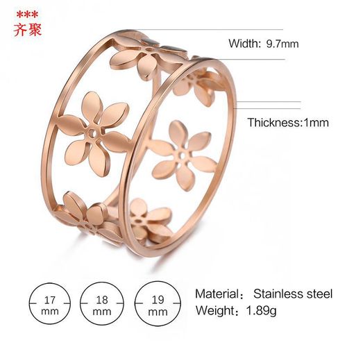 European and American fashionable fashion rings Amazon simple fashion temperament flower petals hollow ring for women