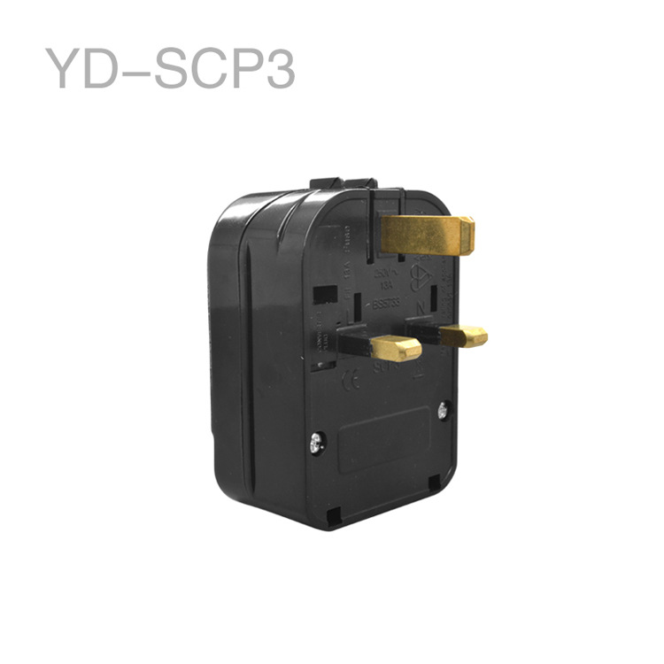 德法式插座转英规插头转换器 香港新加坡三极方脚插头转弯头欧规