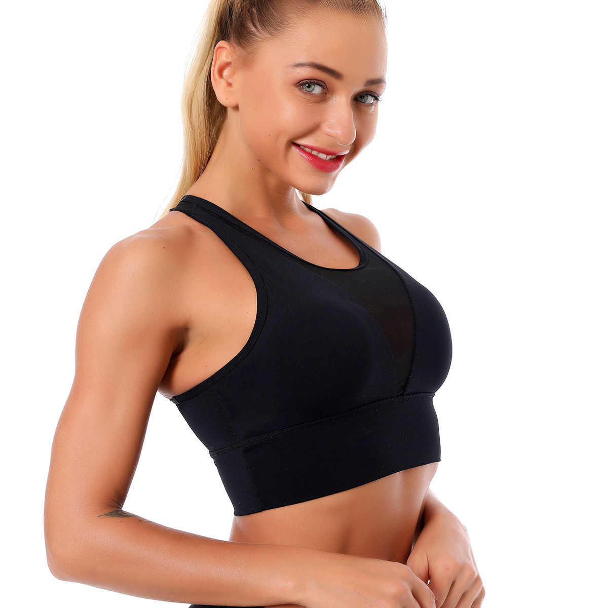 double-sided nylon without steel ring sports bra  NSLX20237