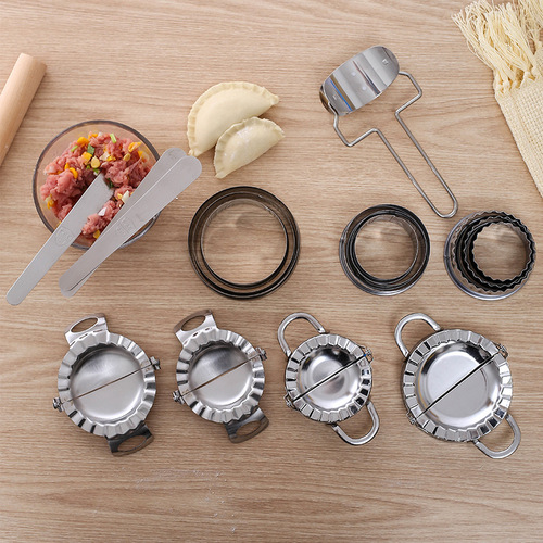 Stainless steel 304 dumpling maker, dumpling tool, filling meat spoon, water dumpling mold, dumpling skin cutting mold, kitchen tools