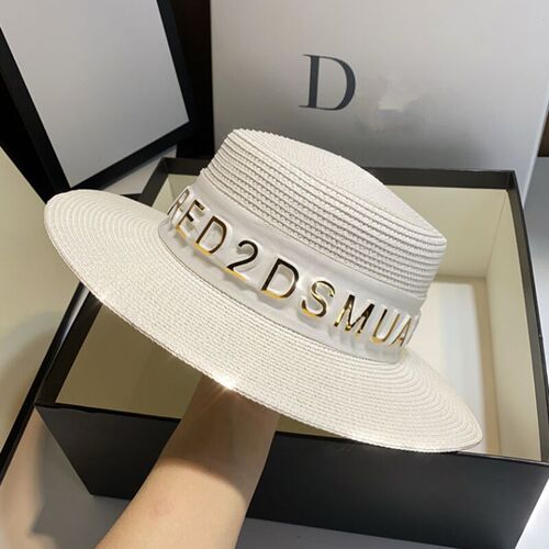  Spring New Solid Color Grass Hat, Fashion Korean Style, Versatile Sunshade and Sun Protection Gift Hat, Beach and Sand Hat
