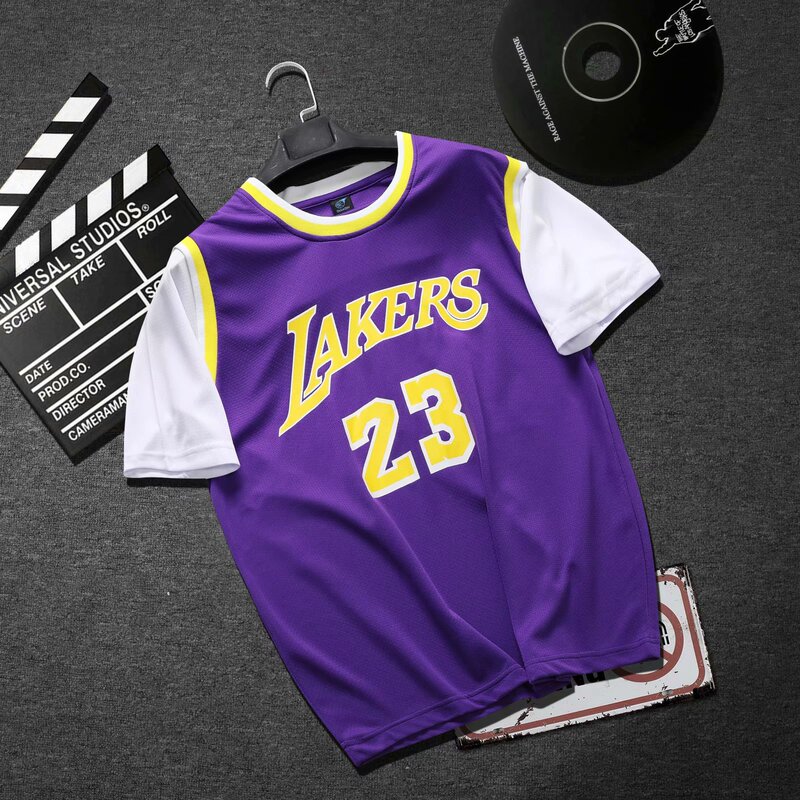 James BaskeTball Uniform Fake 2-piece Jersey Men's and Women's ShorT-sleeved No. 23 Lakers Curry T-shirT Irving No. 11 BaskeTball VesT