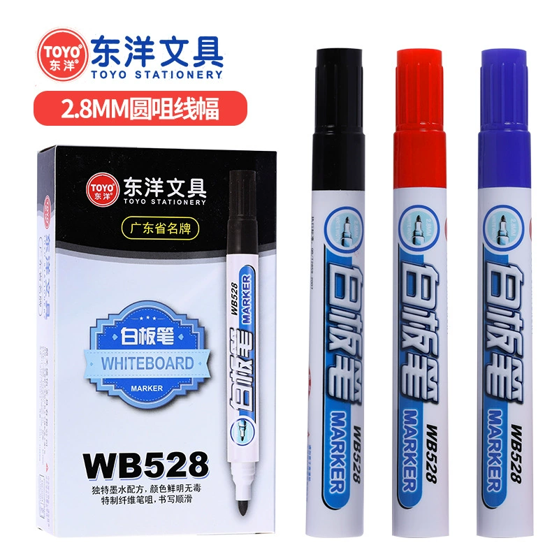 Маркер для белой доски Toyo/Тoyo WB528, водный, для рисования и дошкольного образования, чёрный, стираемый, для конференций и офиса