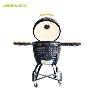 Kamado Grill 26英寸黑色商用烤肉炉木炭 大黑蛋BBQ陶瓷烧烤炉