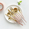Metal fork, Japanese spoon, tableware home use, chopsticks, pink gold