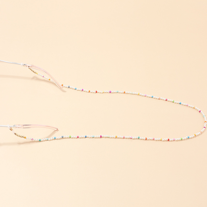Cadena de gafas de cuentas de arroz de colores de estilo bohemio cadena de gafas de sol hechas a mano al por mayorpicture5