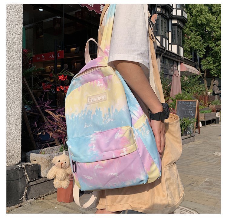 Cartable Nouvelle Mode Coréenne Dégradé Couleur Tie-dye Fille Étudiant Cartable Sac À Dos En Gros Nihaojewelry display picture 61