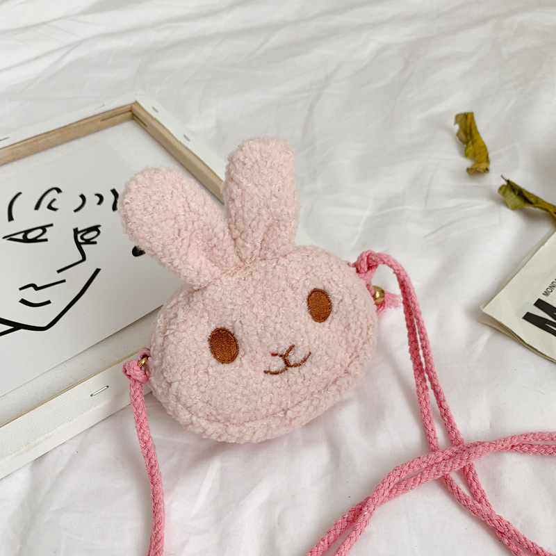 Bolsa DE LOS NIÑOS lindo conejo de peluche bolsa de mensajero de la muchacha princesa moda bolsa pequeña bolsa de la niña bolsa de bebé