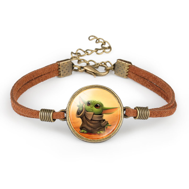 Personalized All-match Korean Velvet Bracelet Star Wars Mandalorian Yoda Baby Yoda Vintage Bracelet