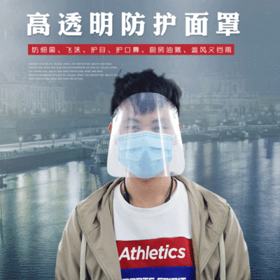 防雾防护面罩户外防风面罩透明防飞沫飞溅防护面屏防疫保护面罩|ms