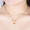 Laos sand goldnexids, Douyin, the same woven Ponylon girl pendant necklace, paint wave wave fish pendant