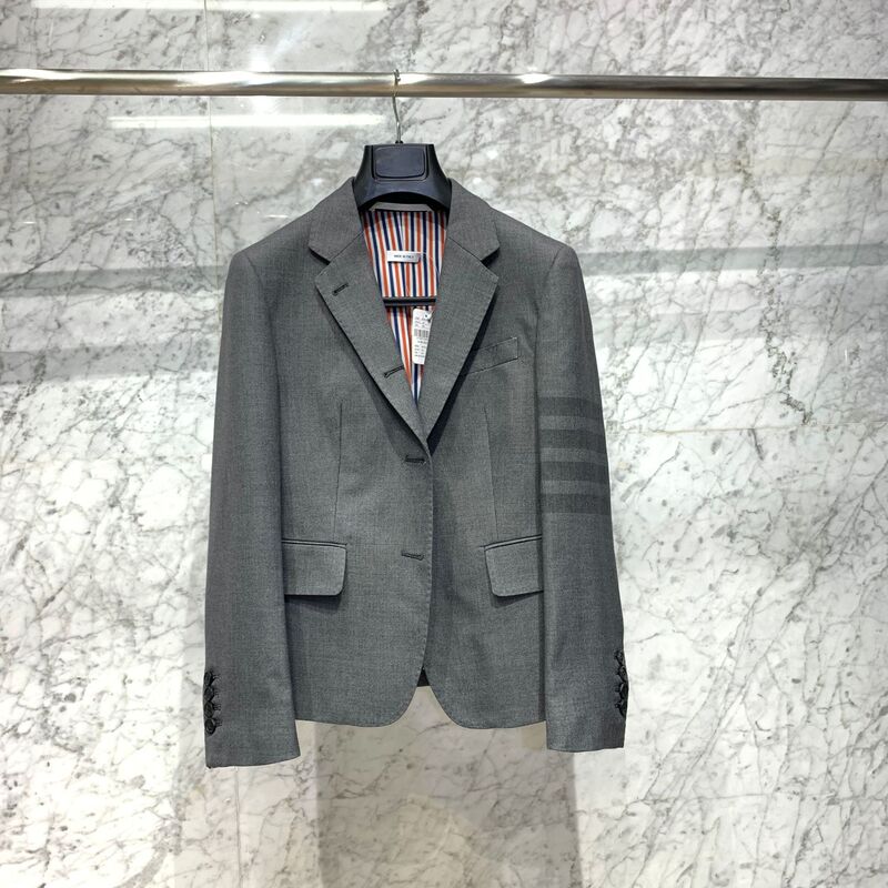 20SS tb style wool suit arm gray bar small suit yarn-dyed jacket women's spring and autumn College 20SS tb style wool suit arm gray bar small suit yarn-dyed jacket women's spring and autumn College