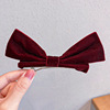 Red hairgrip with bow, hairpin, hairpins, hair accessory, simple and elegant design, Lolita style