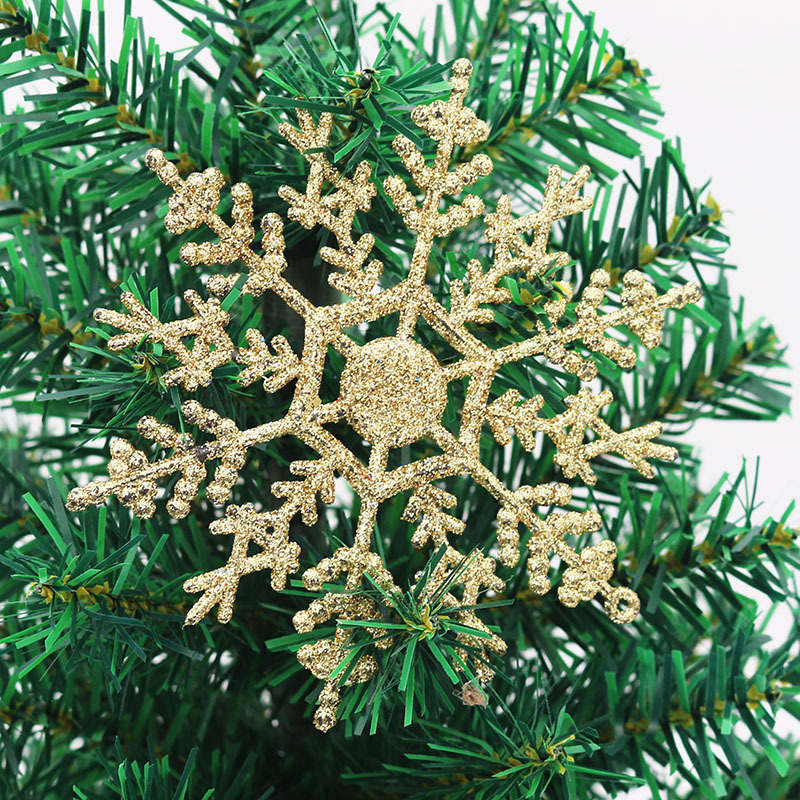 クリスマス新型クリスマスツリー装飾品12cm金粉プラスチック散粉雪片ストラップスポット卸売り|undefined