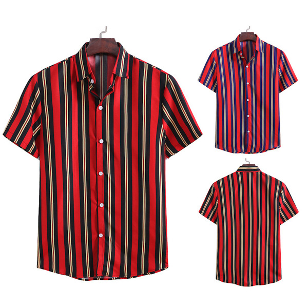 Men’s stripe casual business shirt in summer