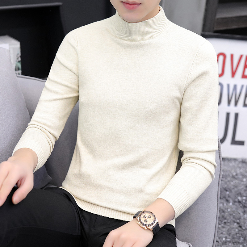 2020潮男时尚秋冬新款灰沙发纯色中领潮流针织毛衣男 1641-S1102|ms