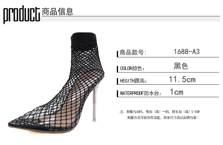 2020  Neue Damenschuhe Lace Net Stiefel Im Europäischen Und Amerikanischen Stil Sexy Transparente High Heel Swindels Größe 35-42 display picture 16