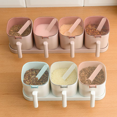 Kitchen combination seasoning box seasoning jar plastic salt shaker seasoning storage box set seasoning box seasoning box seasoning jar