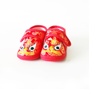 Children's Shoes Boys and Girls Baby Children's Handmade Tiger Head Shoes Full Moon One Hundred Days Old Soft Sole Shoes Tang Suit Matching Shoes