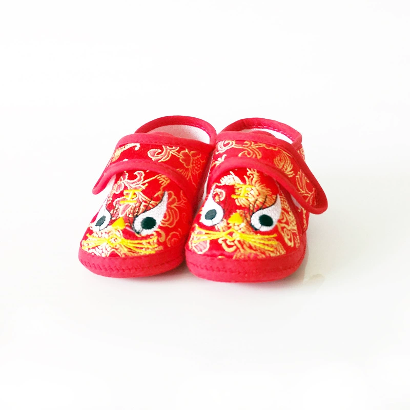 Детская обувь для мальчиков и девочек, детская обувь ручной работы с головой тигра, полная луна, сто дней, обувь на мягкой подошве, платье Тан, подходящая обувь