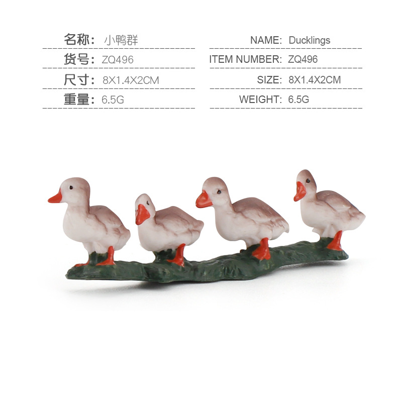 Exportación transfronteriza nuevos niños simulación granja aves modelo animal pollo pato ganso arena bandeja combinación 11 piezas conjunto adornos