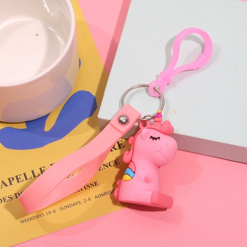 Creative cute cartoon pony keychain duck rabbit bear bag hook couple small gift street stall