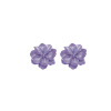 Purple silver needle, earrings, fresh ear clips, silver 925 sample, flowered, french style, internet celebrity, simple and elegant design