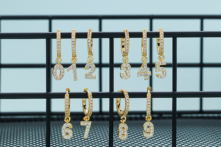 Korean Fashion Roman Numeral Zircon Long Tassel Earrings display picture 2