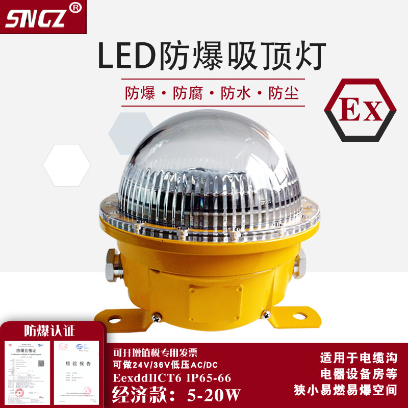 高效节能led防爆灯矿用巷道隔爆型 化工厂照明灯固态防爆吸顶灯