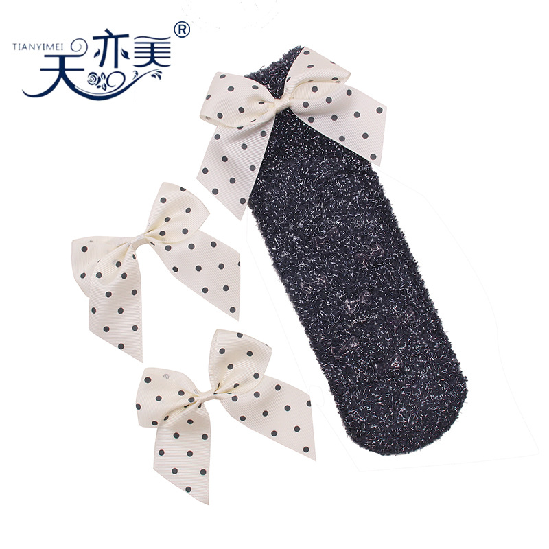 Otoño e invierno calcetines embalaje decorativo arco 4cm hilo rojo cinturón hecho a mano arco accesorios pequeña flor