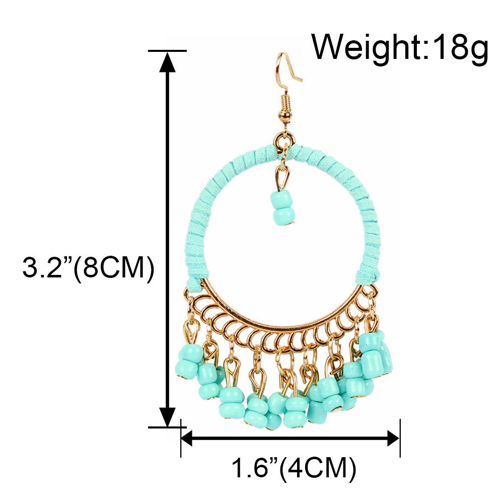 Large Ring Earrings Tassel Earrings Winding Cloth Chain Exaggerated Earrings Jewelry display picture 1