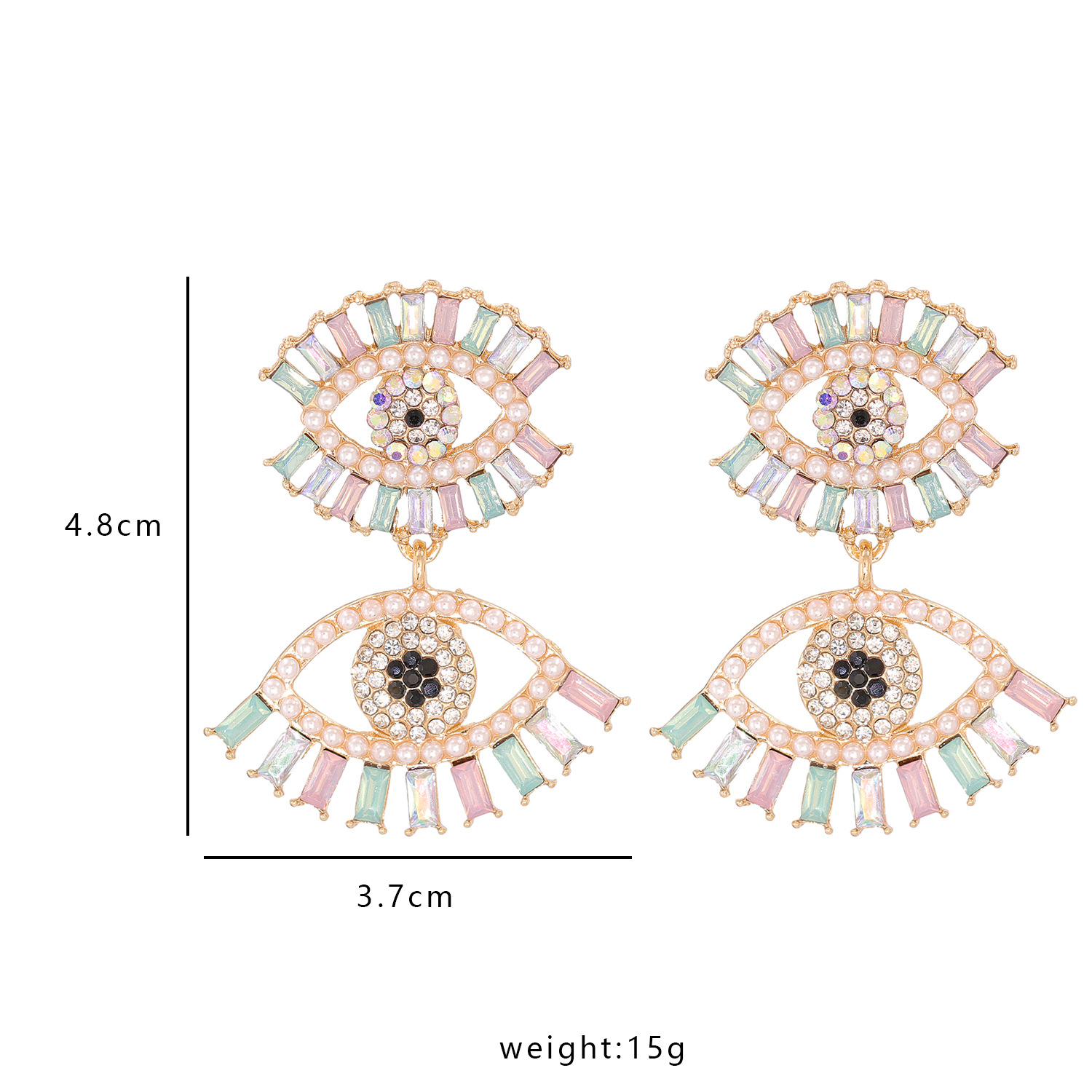 Fashion Eye Diamond Alloy Acrylic Earrings Ear Studs display picture 1