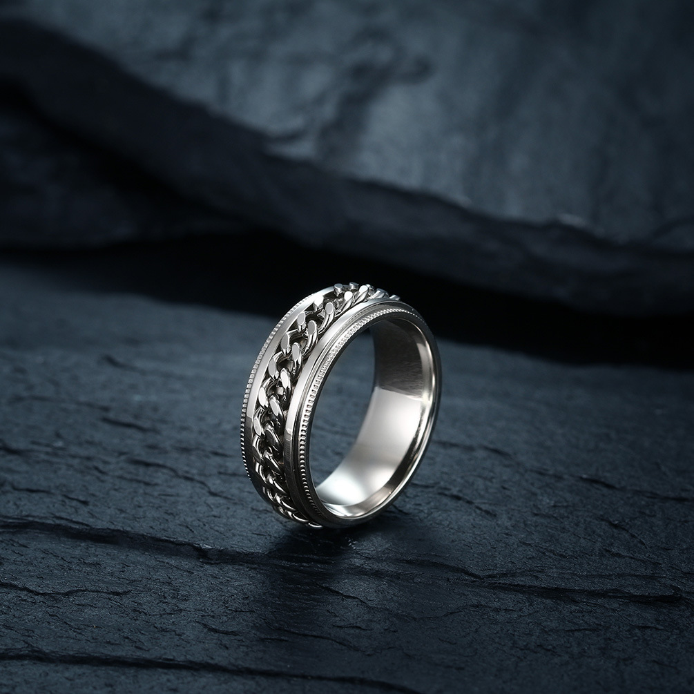 Fashion Geometric Titanium Steel Rings Polishing Stainless Steel Rings display picture 5