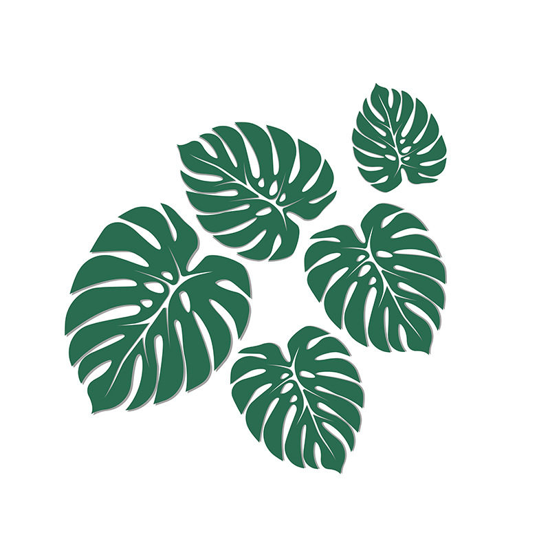 Hand-painted Tropical Back Of Turtle Leaf Wall Stickers Foreign Trade Custom Home Living Room Bedroom Study Self-adhesive Stickers Fx-d64 display picture 8