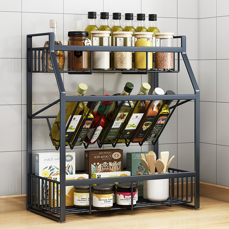 kitchen Condiment Shelf mesa flavoring to ground multi-storey Youyanjiangcu Storage rack Condiment Shelf