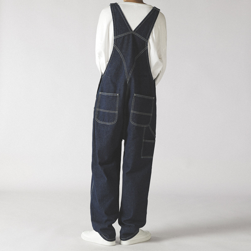 Man's clothing Overalls men's youth loose straight leg plus size romper printed embroidery_voghion.com