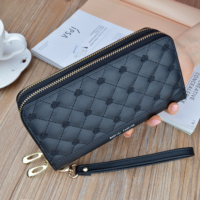 Women's Purse Long Double Zipper Handbag close-up