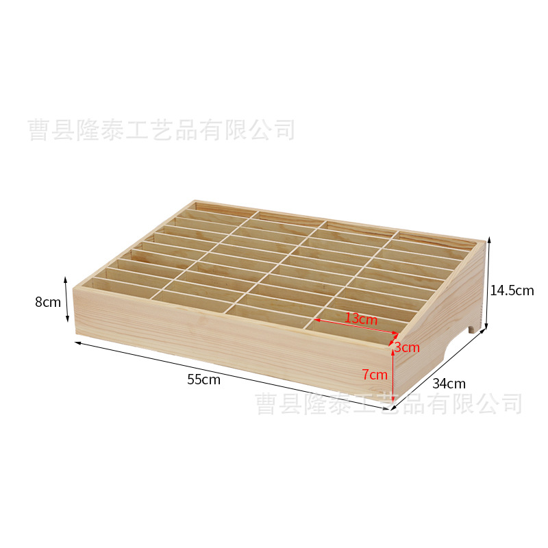 En stock caja de gestión de almacenamiento de teléfono móvil escritorio madera maciza retro multi-rejilla película templada caja de almacenamiento Oficina Conferencia rack de almacenamiento