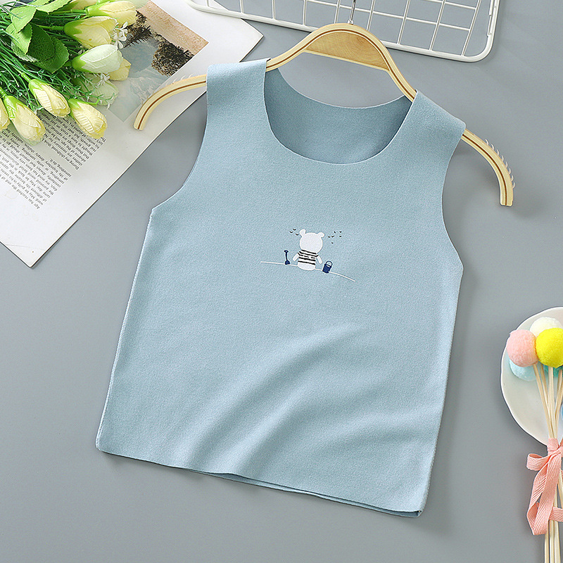 Nuevo terciopelo de los niños chaleco térmico Bebé Ropa interior sin mangas Otoño e Invierno niños y niñas entrega de una sola pieza