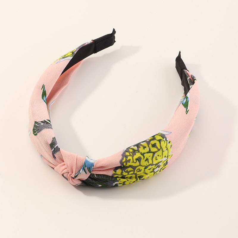 The New Fashion Chiffon Printing Hand-knotted Headband display picture 7