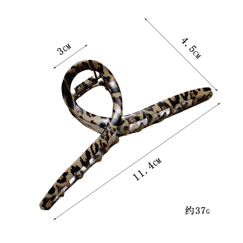 Pasador De Pelo Grande Con Estampado De Leopardo display picture 1