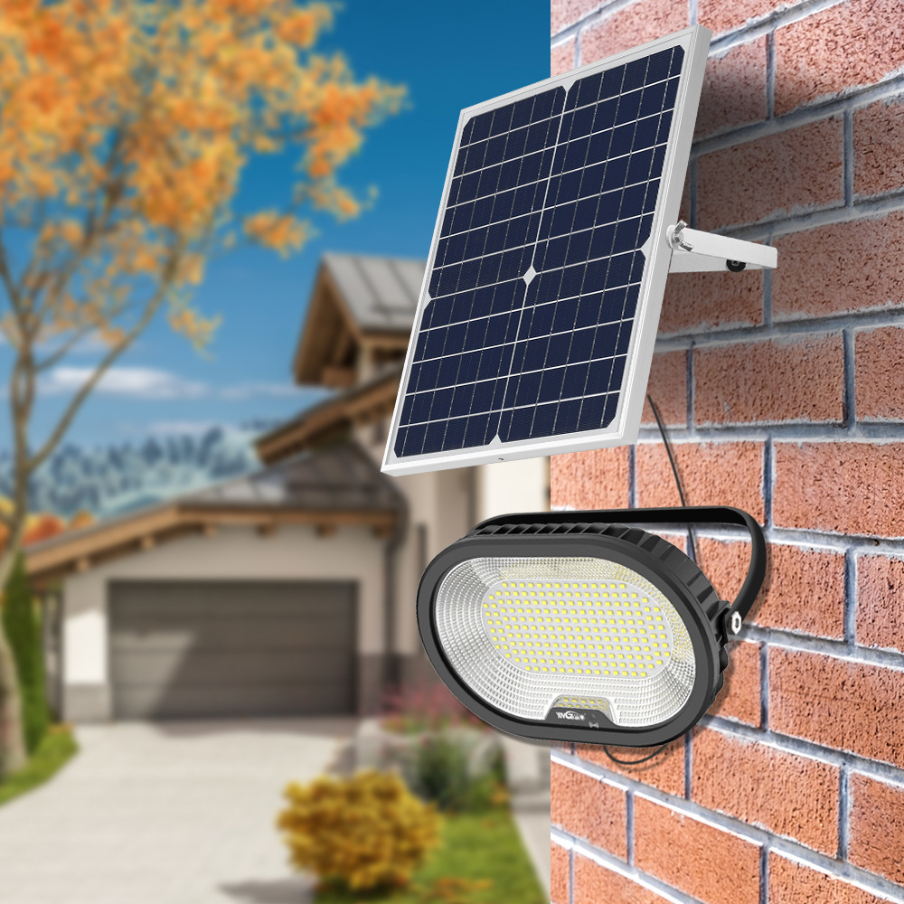 跨境太阳能投光灯户外防水壁灯 花园12W遥控式太阳能LED照明灯