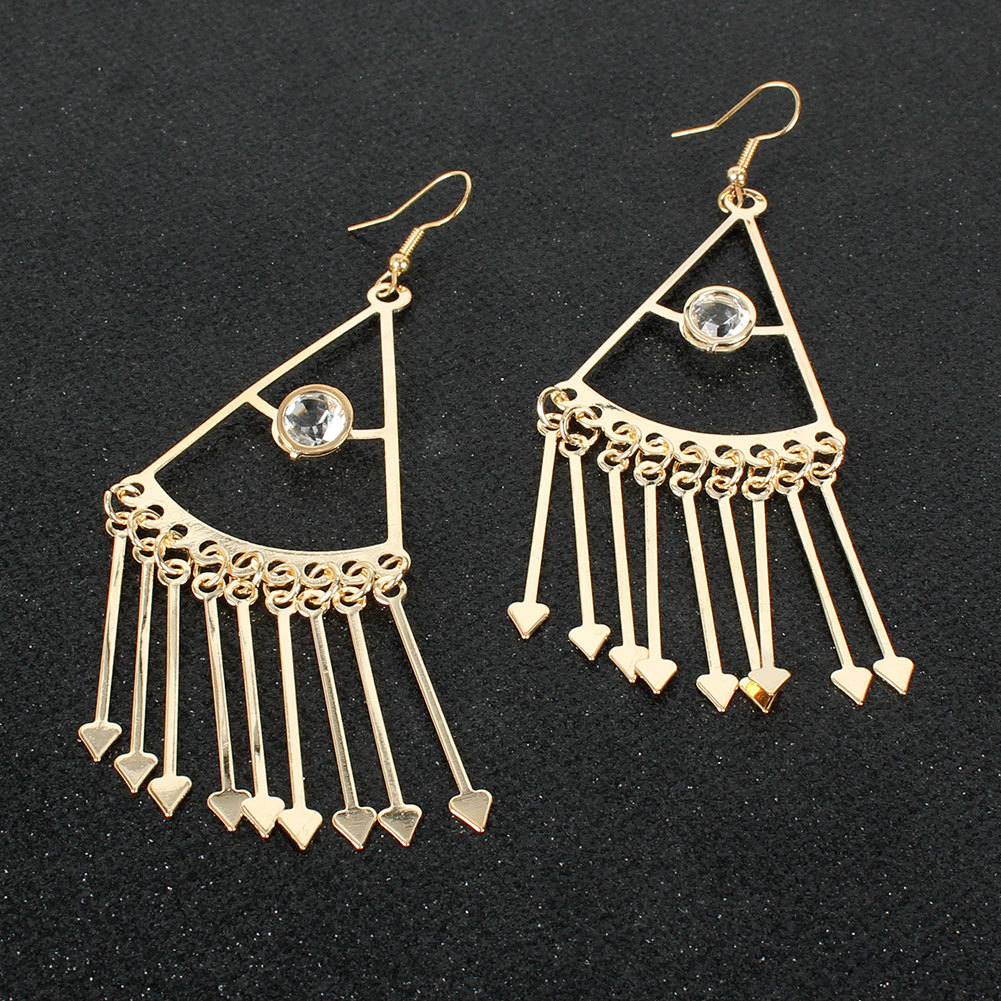 Alloy Tassel Earrings Wild Gold-plated Geometric Earrings Wholesale Nihaojewelry display picture 4