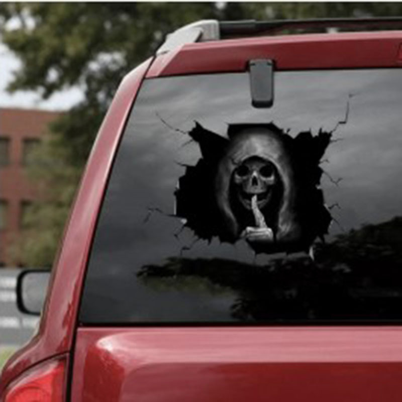 外貿個性車貼 骷髅車貼 玻璃貼 萬聖節骷髅頭牆貼客廳臥室櫥窗