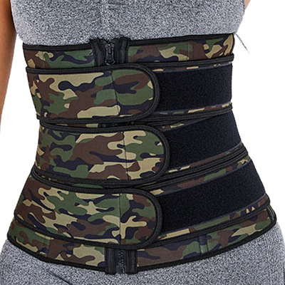 跨境新款三重束腰帶暴汗腰帶快速排汗塑身拉鏈加固