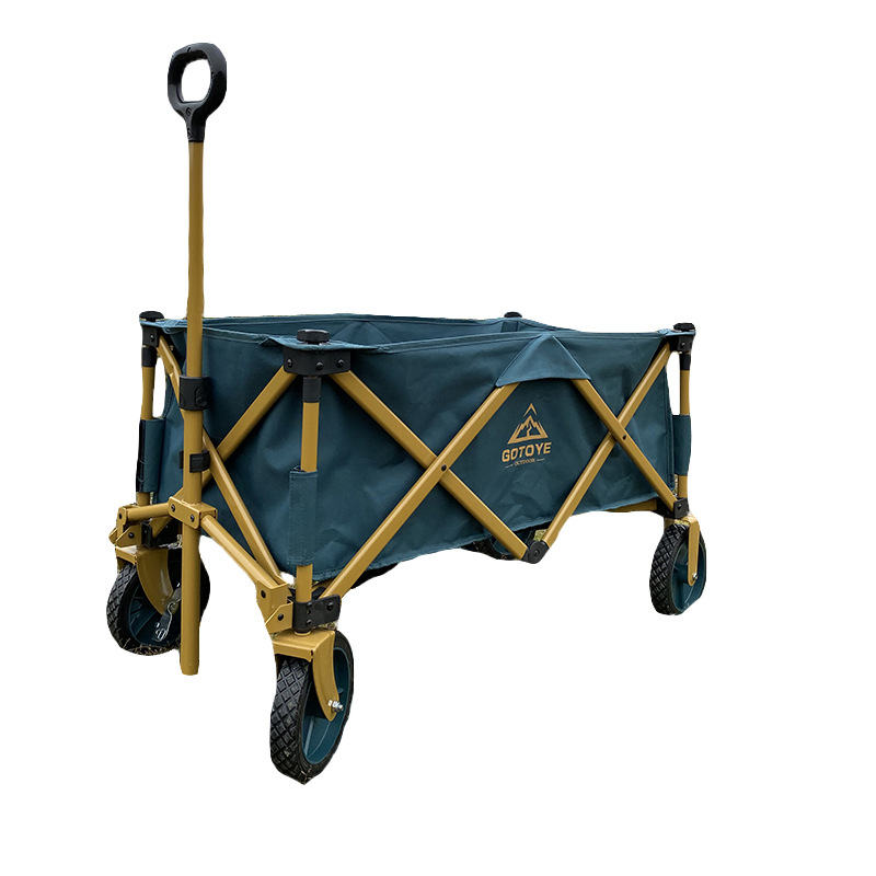 GOTOYE Camping en el hogar al aire libre Carrito portátil multifuncional Empuje práctico Carrito de carga ligero plegable