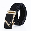 Metal men's leather belt for leisure, genuine leather