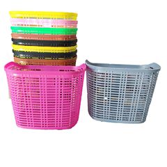 Large braided wire basket for bicycles, colorful bicycle basket, electric bike basket, plastic basket, electric bike plastic basket