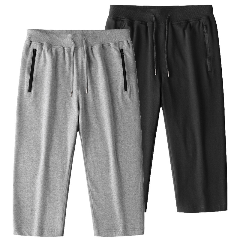 Summer New Arrival Capri Pants Men's Loose Large Size Sports Pants Men's Knitted Pure Cotton Pants Straight Thin Shorts for Men Summer New Arrival Capri Pants Men's Loose Large Size Sports Pants Men's Knitted Pure Cotton Pants Straight Thin Shorts for Men